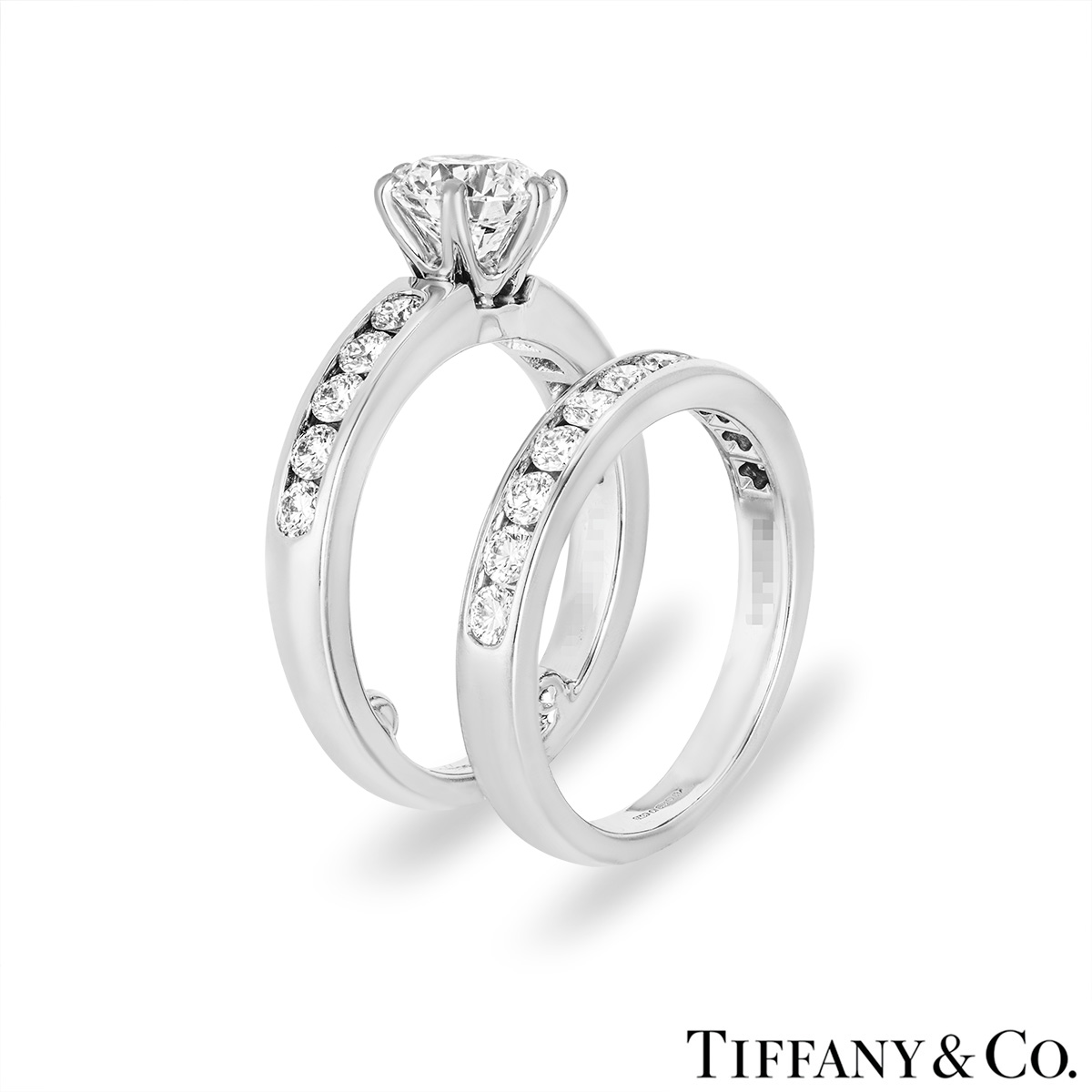Tiffany & Co. Platinum Diamond Bridal Set 1.03ct H/VS1